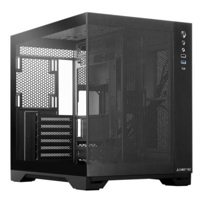 Chieftec VISIO AIR Fanless GM-30B-M-FL-OP ATX Case with Window without Power Supply, Black