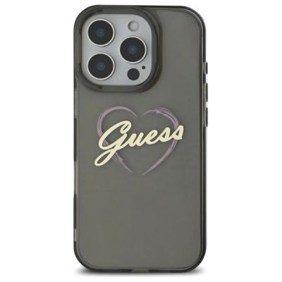 3. Guess IML Heart Case for iPhone 16 Pro - Black