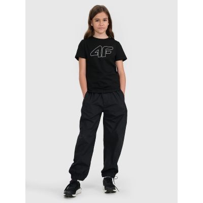 4. Girls' regular printed T-shirt 4F 4FJWSS25TTSHF2176-20S