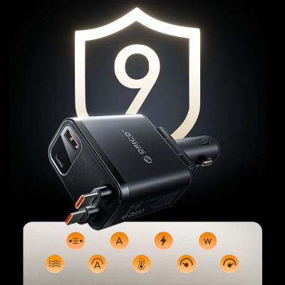 13. ORICO Twin Reach 45W 1A3C Dual Retractable Car Charger