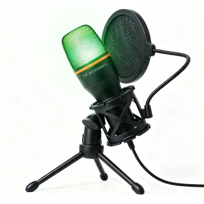 3. Wozinsky Studio Gaming USB Computer Microphone with RGB Stand - Black