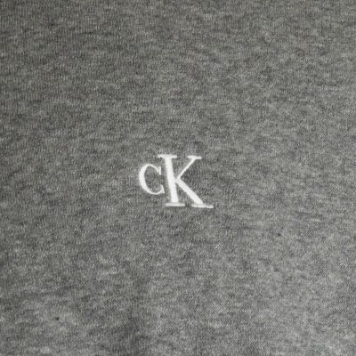 4. Calvin Klein Zip Fleece Hoodie Logo Tape Grey Heather - LZ04RE285G-P7E