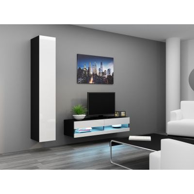 TV cabinet VIGO NEW '140' 30/140/40 black/white flat