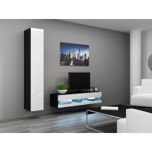 TV cabinet VIGO NEW '140' 30/140/40 black/white flat