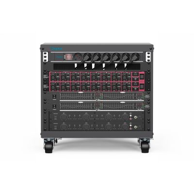 3. 8U AVS rack, 420 x 507 x 460 mm threaded mountingholes, castors, bl