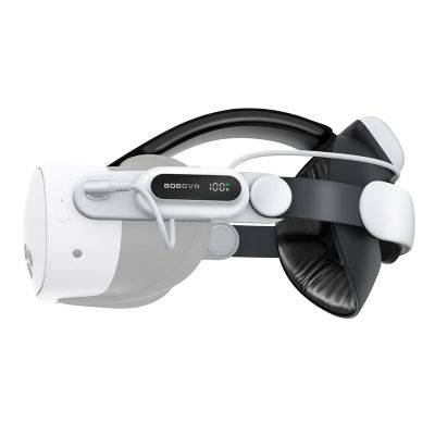 BoboVR E3 Pro Head Strap with Battery for Meta Quest 3 and 3S - White and Black