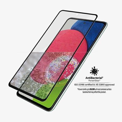 3. PanzerGlass E2E Microfracture antibacterial glass for Samsung Galaxy A52 / A52 5G / A53 5G - with black frame