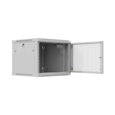 26. LANBERG WALL-HUNG RACK CABINET 19" 9U 600X600 GRAY PERFORATED DOORS (FLAT PACK)