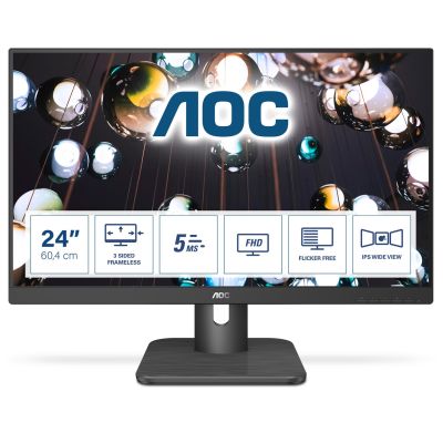 14. AOC 24E1Q Monitor (23.8"; IPS/PLS; FullHD 1920x1080; DisplayPort, HDMI, VGA; dark gray)