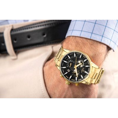 3. Men's Watch Giewont Chronograph Sapphire Gold Black GW4580-B4