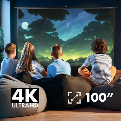8. MACLEAN Portable Projection Screen, Compact, Floor-Standing, 100", 4:3, MC-211