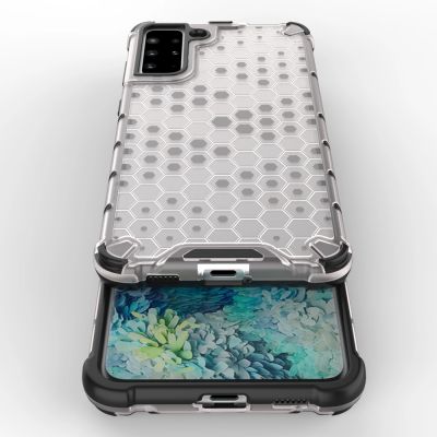 9. Honeycomb case armored cover with a gel frame for Samsung Galaxy S22 + (S22 Plus) transparent