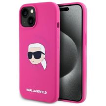 Karl Lagerfeld KLHMP15SSKHPPLF iPhone 15 6.1" fuchsia/fuschia hardcase Silicone Karl Head Print MagSafe