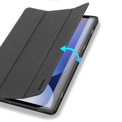 9. Dux Ducis Domo PU Leather Case with Stand for Samsung Tab S10+ / S9+ / S9 FE+ - Black