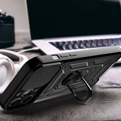 5. Hybrid Armor Camshield case for iPhone 13 Pro armored case with camera cover black