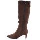 16. Women's insulated ankle boots with a low heel, suede, brown, Sergio Leone BT-65