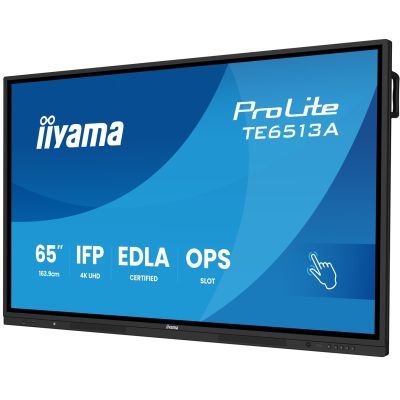 6. iiyama TE6513A-B2AG signage display Interactive flat panel 163.8 cm (64.5") Wi-Fi 500 cd/m2 4K Ultra HD Black Touchscreen Embedded processor Android 24/7