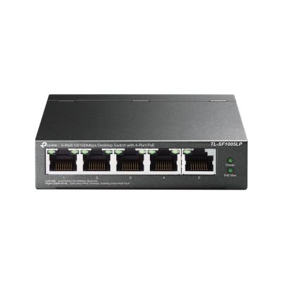 TP-LINK TL-SF1005LP Network Link Unmanaged Fast Ethernet (10/100) PoE Support Black