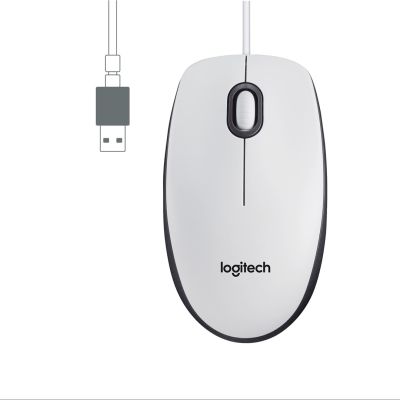 3. Logitech M100 White Mouse