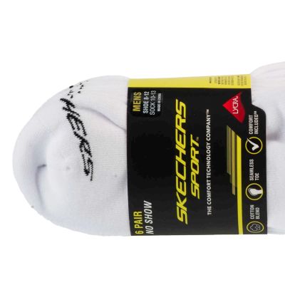 3. Skechers 6pk Men Mn Cotton Nshw Socks S117809-WHT White 41-46