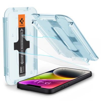 16. Spigen Glas.tR EZ Fit Tempered Glass for iPhone 13 / 13 Pro / 14 / 16e / 17e - 2 pcs.