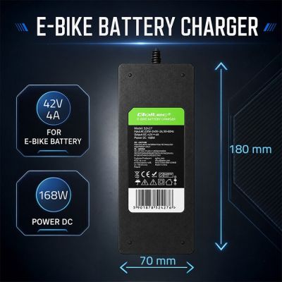 5. Qoltec Fast Charger for Electric Bike Scooter 36V | 42V | 4A | Bosch Plug + Power Cable