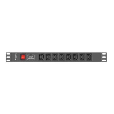 5. LANBERG 19" RACK POWER STRIP PDU PDU-08I-0200-C20-BK (1U, 16A, 8X IEC C13, 2M, C20 PLUG)