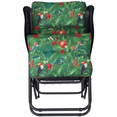 6. GARDEN CHAIR WITH FOOTREST 57x83x106CM FLOWER