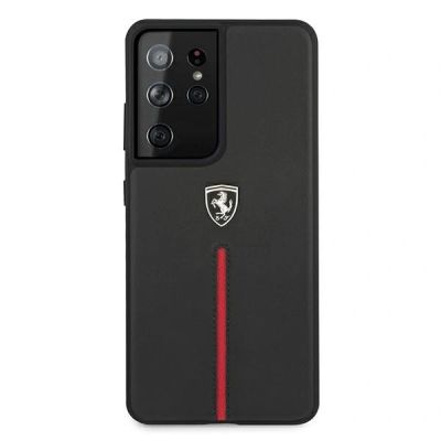 3. Ferrari FEOSIHCS21LBK S21 Ultra G998 black/black hardcase Off Track Leather Nylon Stripe