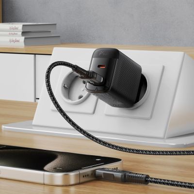 6. Acefast A106 GaN PD 45W USB-C USB-A Wall Charger - Black