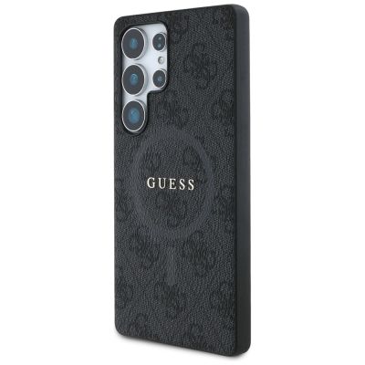 2. Guess Leather 4G Colored Ring Classic Logo MagSafe Case Samsung Galaxy S25 Ultra black