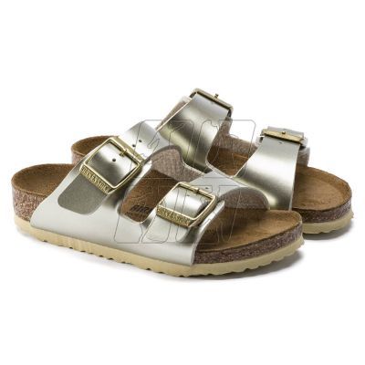 Birkenstock Arizona Kids Birko-Flor Electric Metallic Gold Narrow Girls' Flip-Flops (1014841)