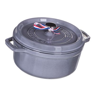 2. STAUB Round cast iron pot 40500-246-0 3.8l graphite