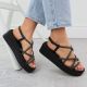 2. Women's Roman wedge sandals with zircons, black Filippo DS6898