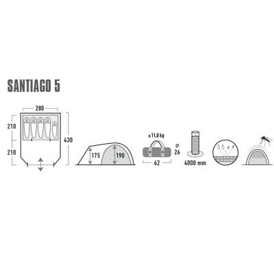 14. High Peak Santiago 5.0 Tent 11802