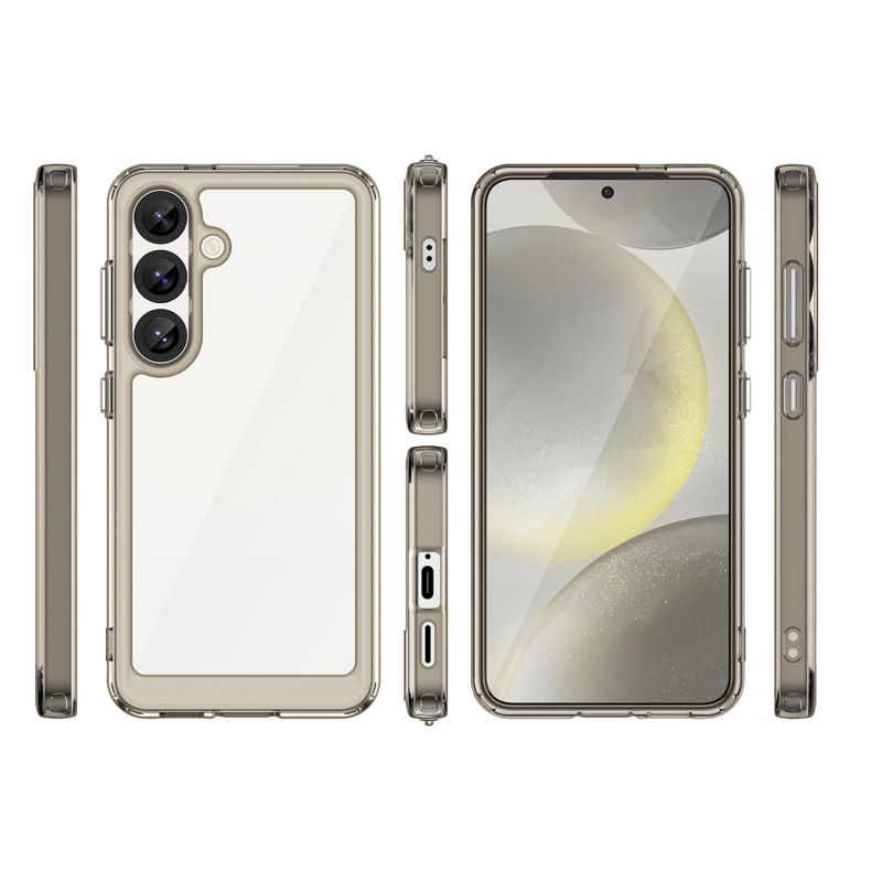 2. Outer Space Case with Gel Frame for Samsung Galaxy S25 - Clear Black