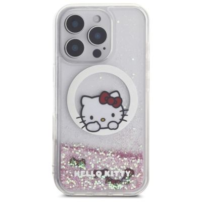 3. Hello Kitty Liquid Glitter Sweet Kitty Bows MagSafe Case for iPhone 16 Pro Max - White
