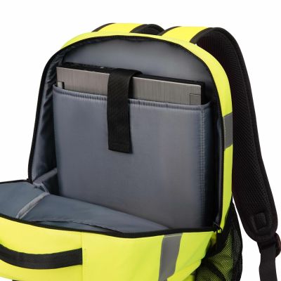 6. DICOTA P20471-17 Backpack Black, Gray, Yellow Recycled polyethylene terephthalate (rPET)