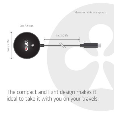12. CLUB3D CAC-3027 Mobile Charger Smartphone, Universal Black DC Wireless Charging Fast Charging Internal