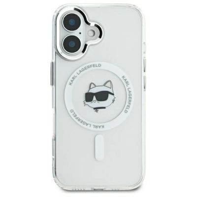 3. Karl Lagerfeld IML Metal Choupette Head MagSafe iPhone 16 Case - White