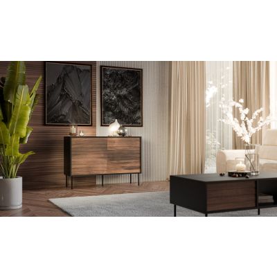 3. Chest of drawers 1D3S CORTINA 120x40x81 black/walnut