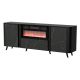 2. VOLARE chest of drawers 200x39x75 black/san sebastian + fireplace