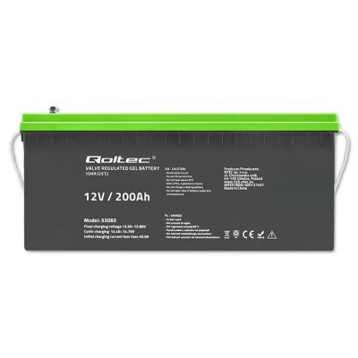 8. QOLTEC GEL BATTERY 12V | 200AH | GEL