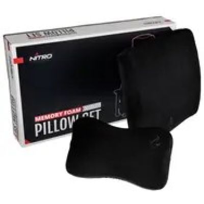 4. Nitro Concepts Memory Foam Pillow Set Black/Black - memory foam pillow set