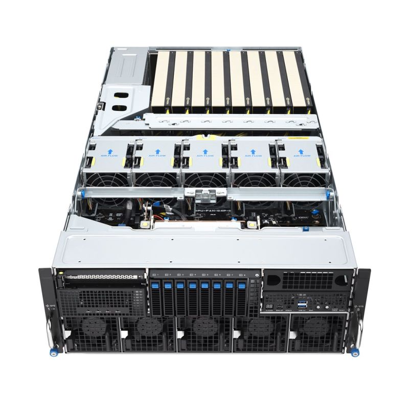 12. Asus Rack Platform (4U) ESC8000A-E13P AMD EPYC 9005 (8xNVMe, 2xM.2, 2x10Gbe, IPMI, 3200W)