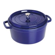 Staub Round Cast Iron Pot - 6.7 Liters, Blue