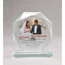 Glass trophy with LuxorJet color print and case