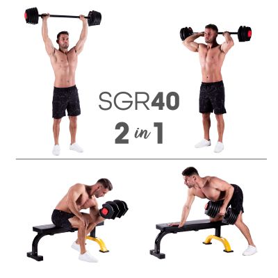 2. HMS SGR40 PRO SET 2in1 adjustable dumbbell set 43.5 kg