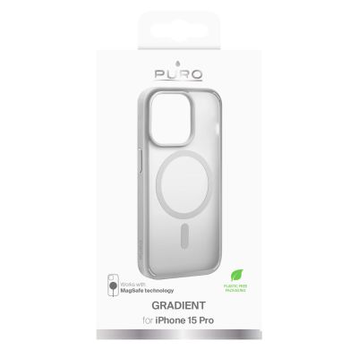 2. Puro Gradient MagSafe Silicone Case for iPhone 15 Pro - Silver
