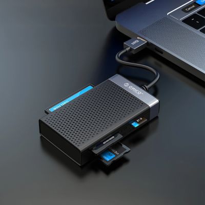 8. Orico CL4D-A3 USB-A 3.0 SD microSD CF MS 5 Gb/s Memory Card Reader - Black and Silver